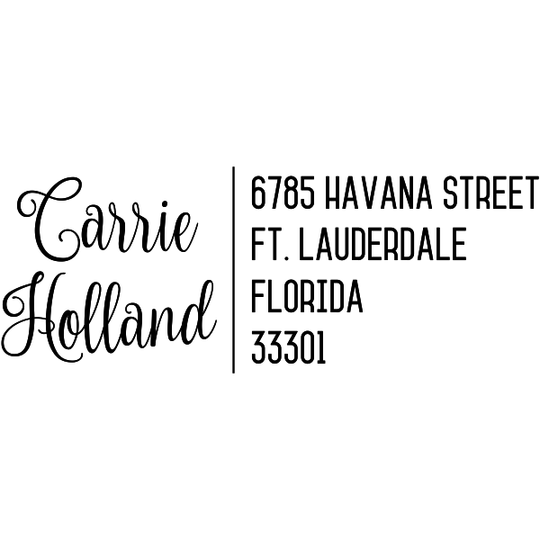Holland Script Trendy Address Stamp