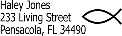Jesus Fish Address Stamp