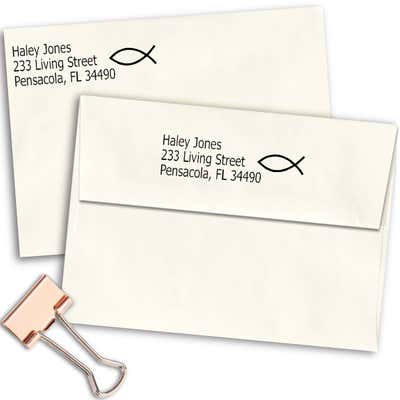 Jesus Fish Personalized Address Stamp - alternate view