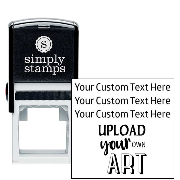 3 Line Custom Upload Art Bottom Rubber Stamp