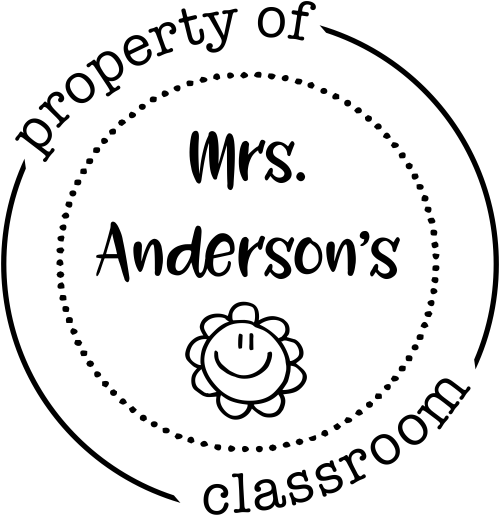 Smiley Property Of Teacher Stamp