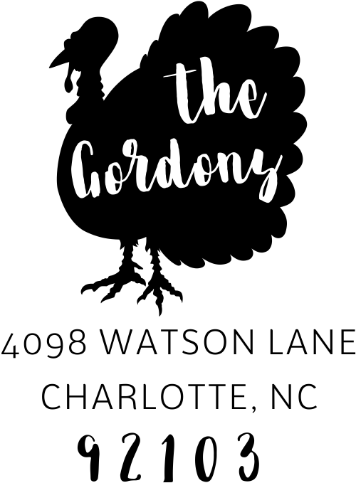 Turkey Custom Animal Return Address Stamp