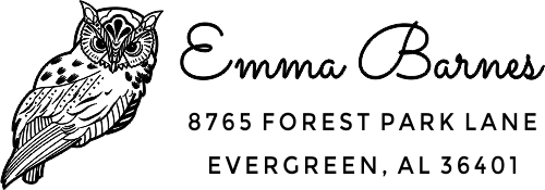 Barn Owl Animal Return Address Stamp