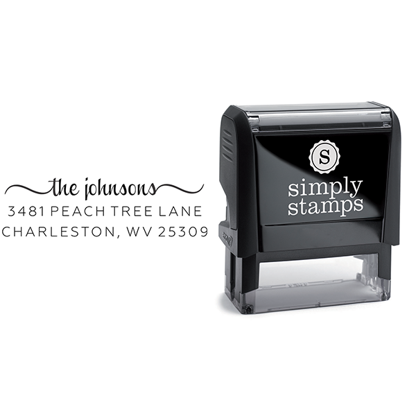 Charleston Return Address Stamp to Fit Wood Box Imprint Example