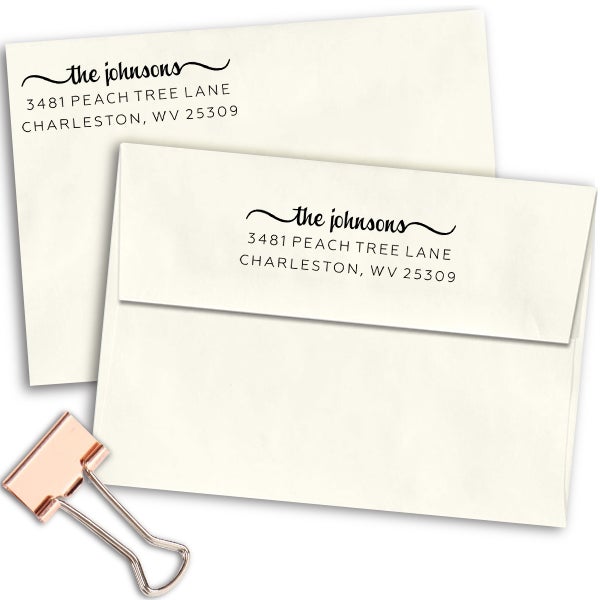 Charleston Return Address Stamp to Fit Wood Box Body and Design