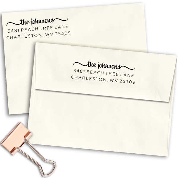 Charleston Return Address Stamp to Fit Wood Box Body and Design