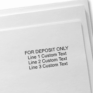 4 Line Self Inking For Deposit Stamp Imprint Example on Paper