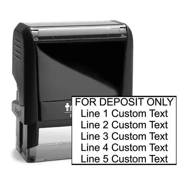 6 Line For Deposit Only Stamp