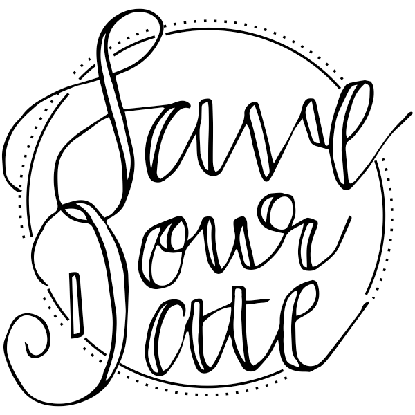 Circles and Dots Save the Date Stamp