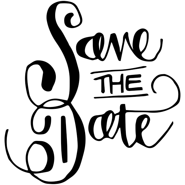 Curly Save the Date Stamp