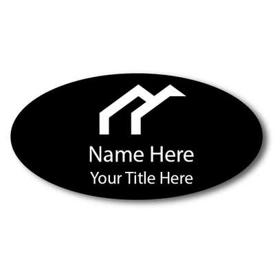Oval Laser Engraved Badge 1.5 x 3