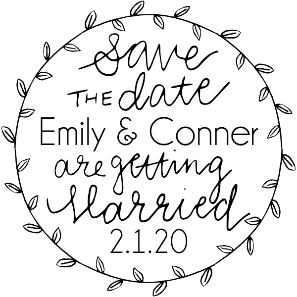 Garden Leaves Save the Date Stamp