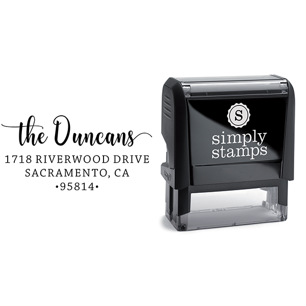 Duncan Script Address Stamp Body and Design