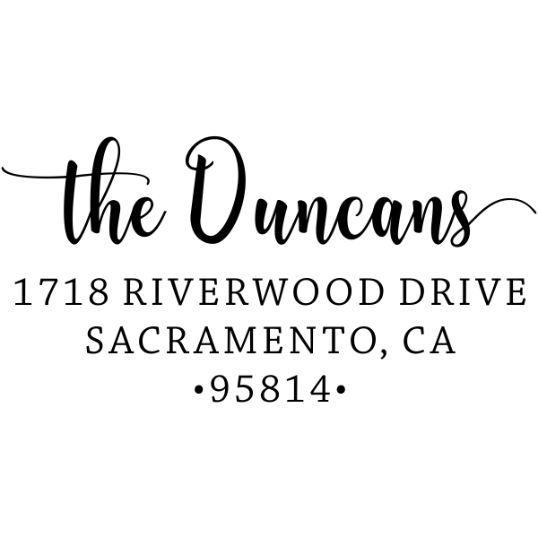Duncan Script Address Stamp