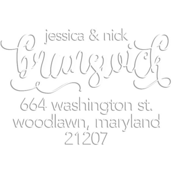 Brunswick Script Round Return Address Embosser