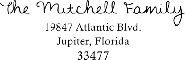 Handwritten Address Stamp Mitchell
