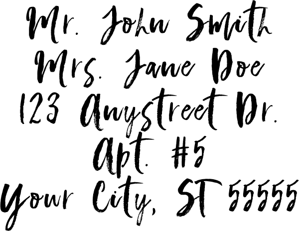 Script Custom 5 Line Stamp