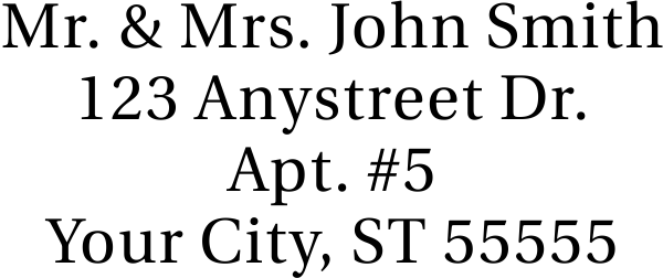 Serif Custom 4 Line Stamp