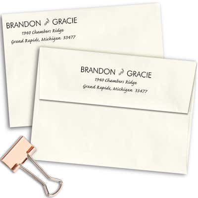 Handwritten Couple's Address Stamp - alternate view