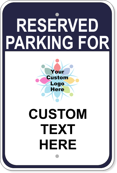 Logo Reserved Parking Aluminum Sign | 18