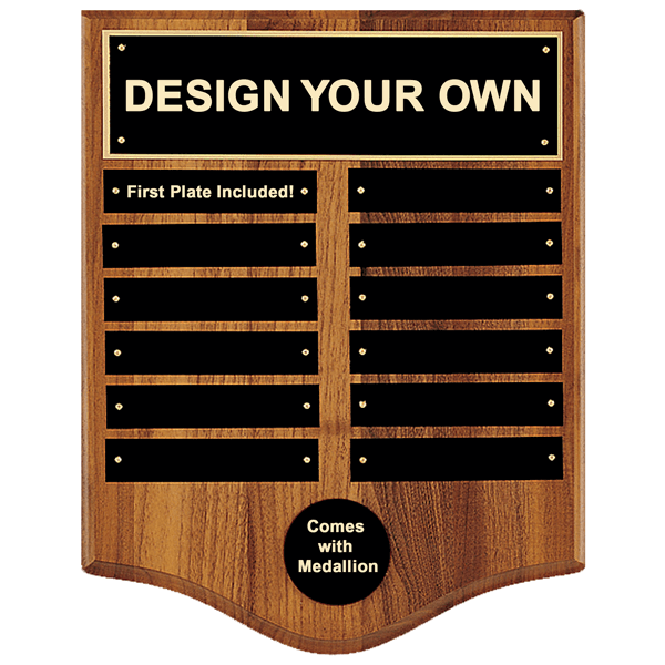 P2847/X 12x15 Perpetual Plaque with 12 plates and medallion