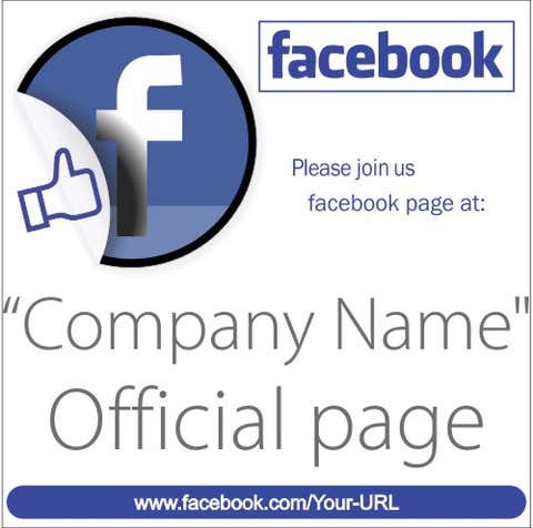 Join Our Page 12" x 12" Facebook Poster