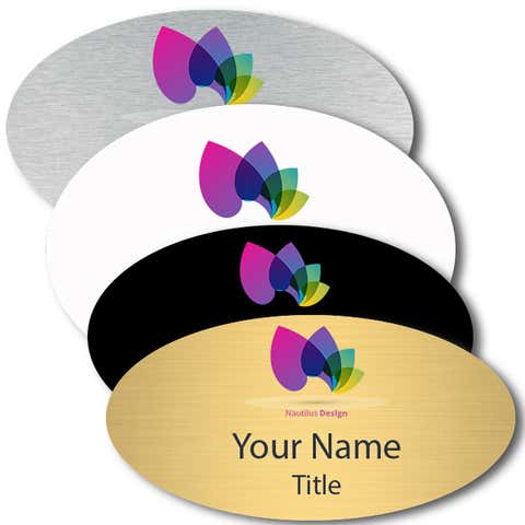 Full Color Custom Oval Name Tag