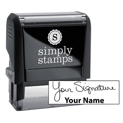Large Signature Stamp with Name at Bottom, 3/4" x 2 1/4" Impression Size