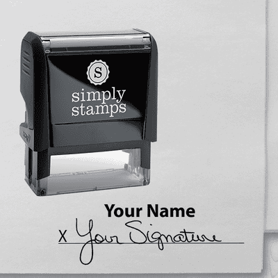 Medium Signature Stamp with Name at Top, 1/2" x 2" Impression Size - alternate view