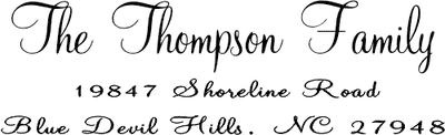 Thompson Cursive Handwritten Address Stamp