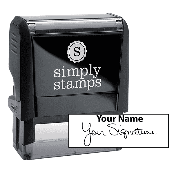 Extra Large Signature Stamp with Name at Top, 1" x 2.5" Impression Size
