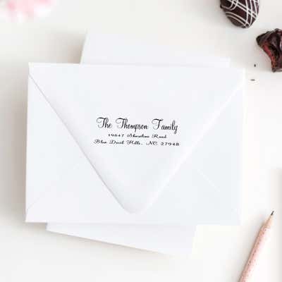 Thompson Cursive Handwritten Address Stamp - alternate view