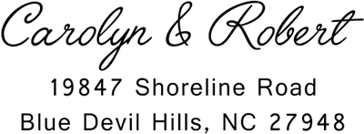 Cursive Couple's Address Stamp