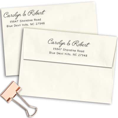Cursive Couple's Address Stamp - alternate view