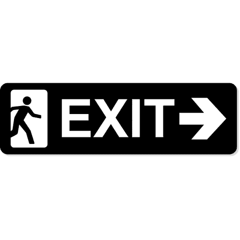 Exit Right 3" x 10" Arrow Sign 