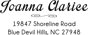 Joanna Clarice Cursive Address Stamp