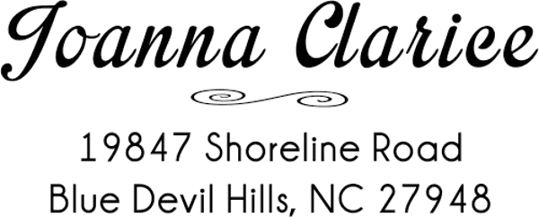Joanna Clarice Cursive Address Stamp