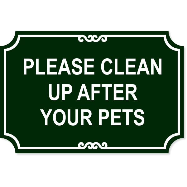Pet Clean Up Plastic Engraved Sign | 12
