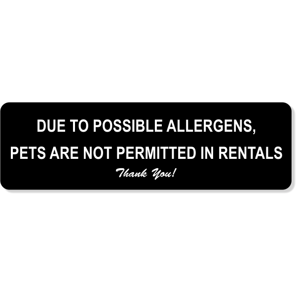 Pet Rental Policy Engraved Plastic Sign | 3