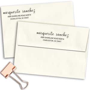 Sanchez Handwritten Address Stamp Imprint Examples on Envelopes