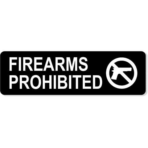Firearms Prohibited 3" x 10" Engraved Sign