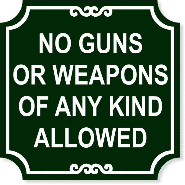 No Weapons Sign