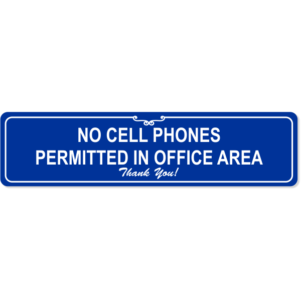 Office No Cell Phone Sign | Engraved Plastic | 2