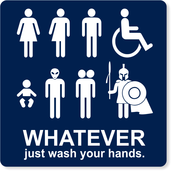 Custom Engraved Unisex Stick Figure Funny Bathroom Sign | 8