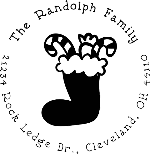 Stuffed Stocking Return Address Stamp