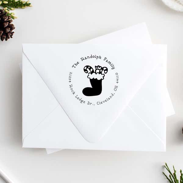 Stuffed Stocking Return Address Stamp