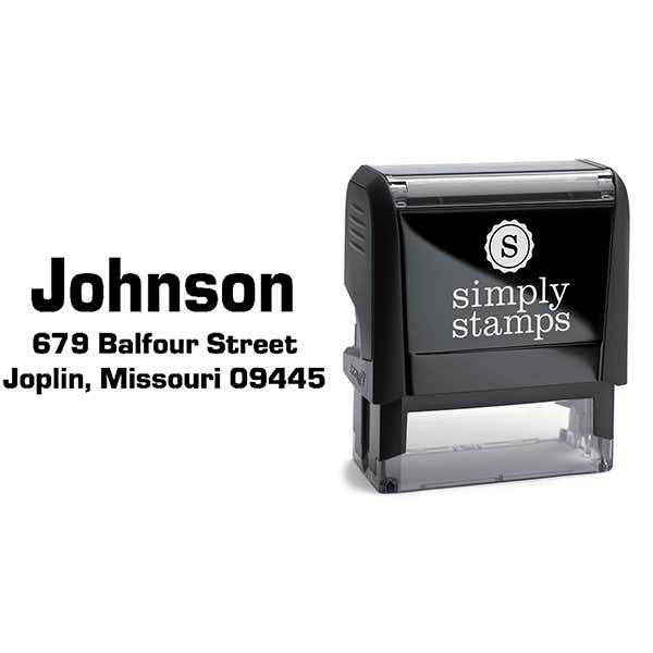 Bold Last Name Address Stamp Body and Imprint