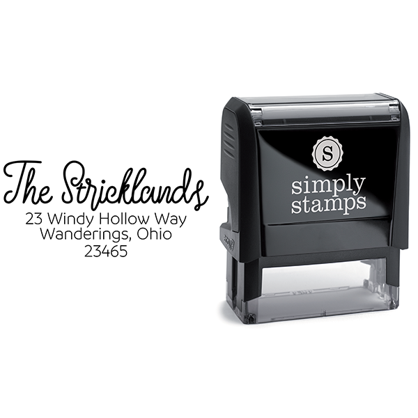 Strickland Address Stamp Body and Design