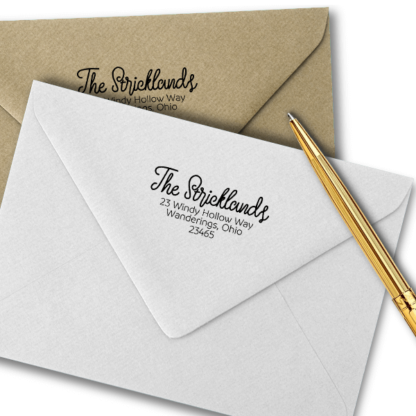 Strickland Address Stamp Imprint Example