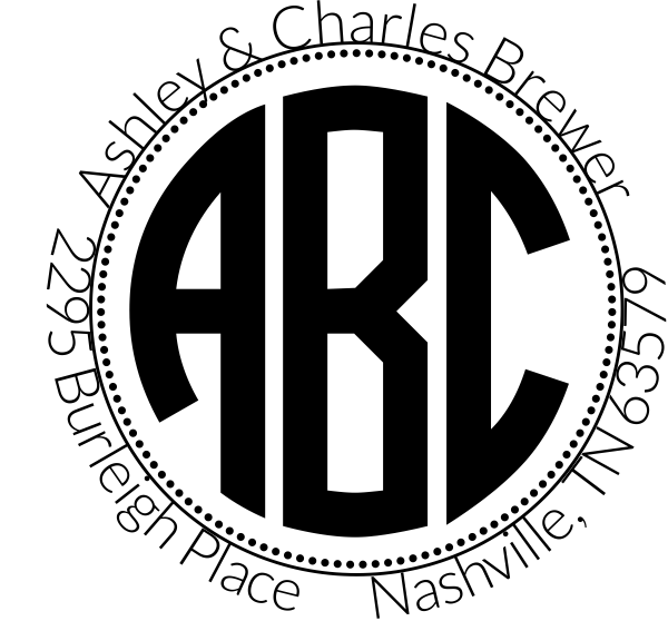 Brewer Monogram Address Stamp